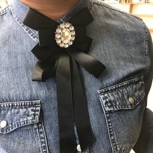 Black Bow with Rhinestones!
